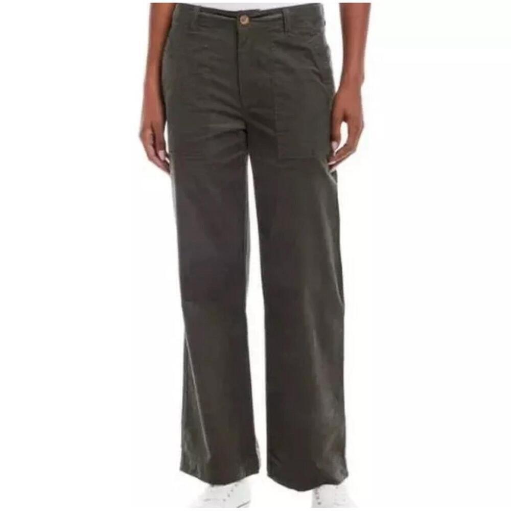 Weatherproof Vintage Ladies' Wide Leg Corduroy Pants, Olive Size 12. N12